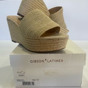 Gibson Latimer Nikki Jute Wedge in Champagne